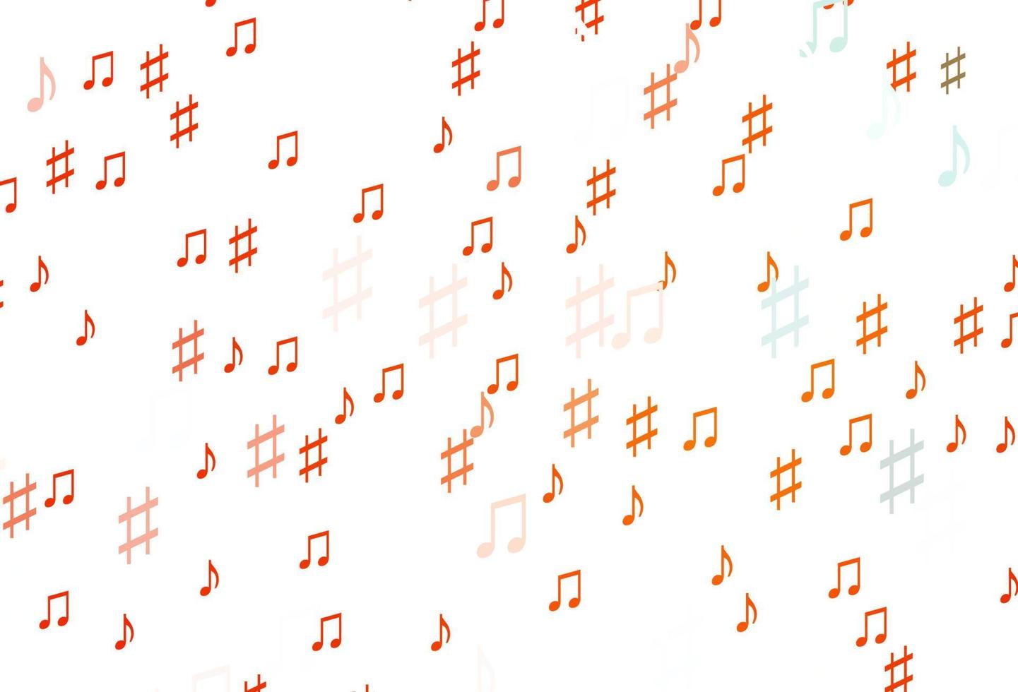 telón de fondo de vector naranja claro con notas musicales.