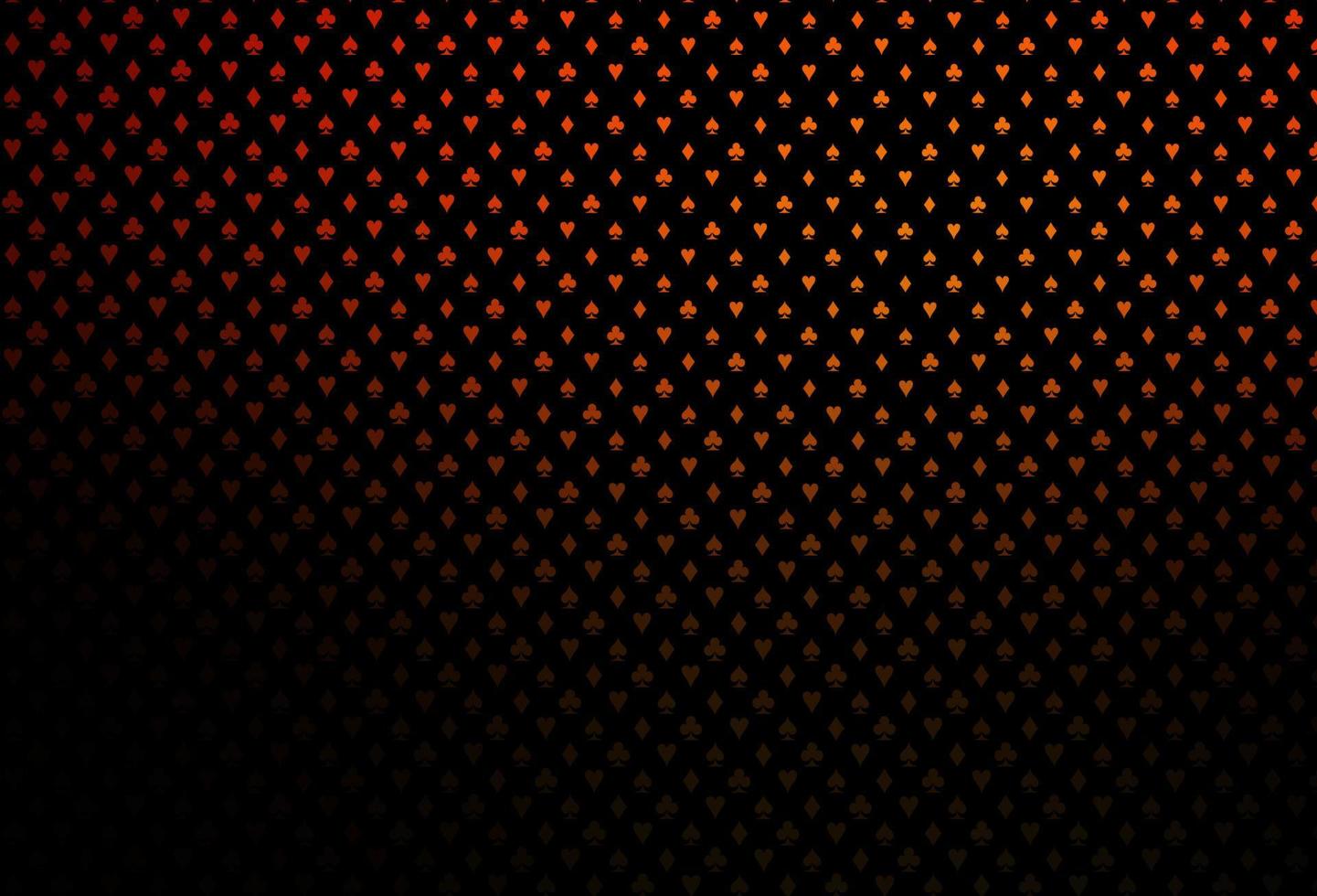 Dark orange vector texture with playing cards.