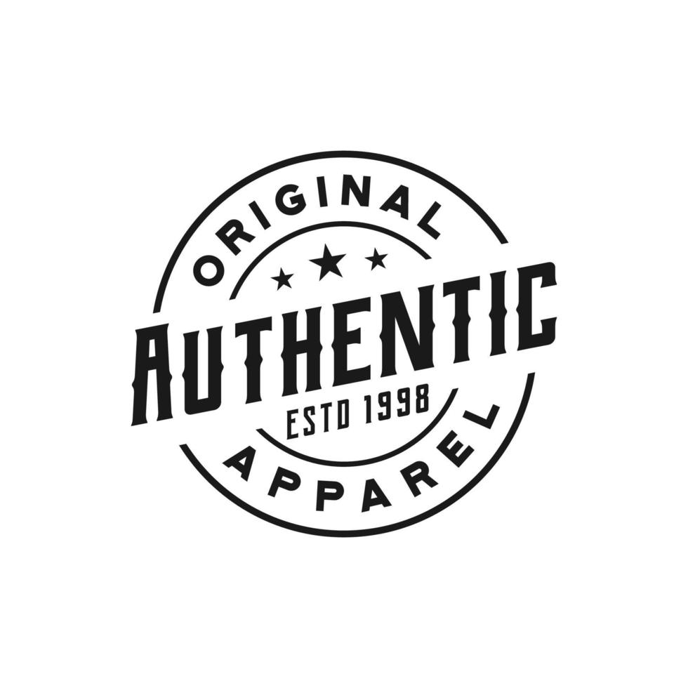 Diseño de logotipo de insignia de etiqueta retro vintage clásico para ropa de tela vector