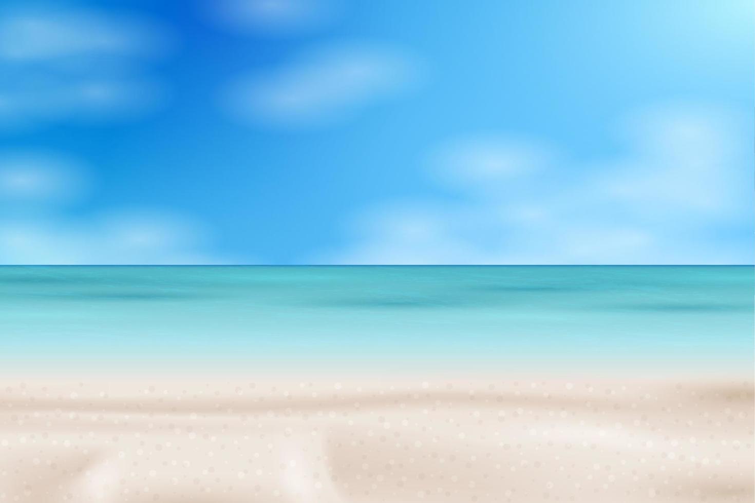 Tropical Beach landscape. Sea panorama. Vector background illustration