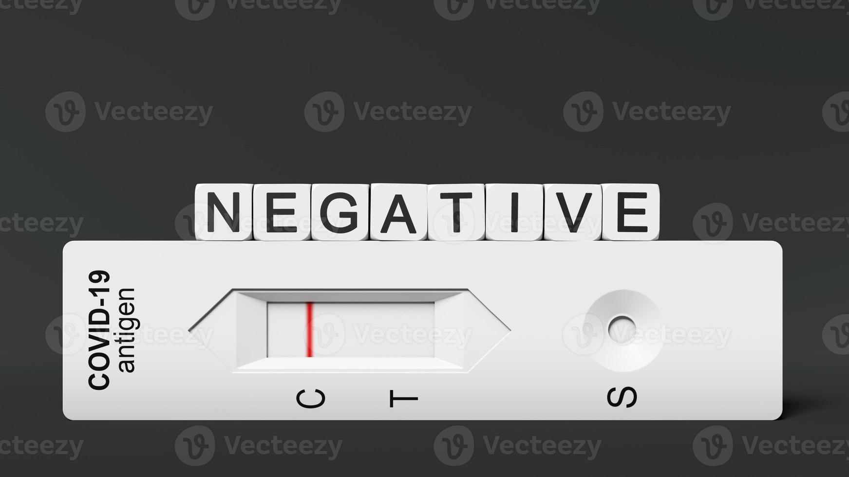 Negative test result by using rapid test device for COVID-19. 3d illustration photo