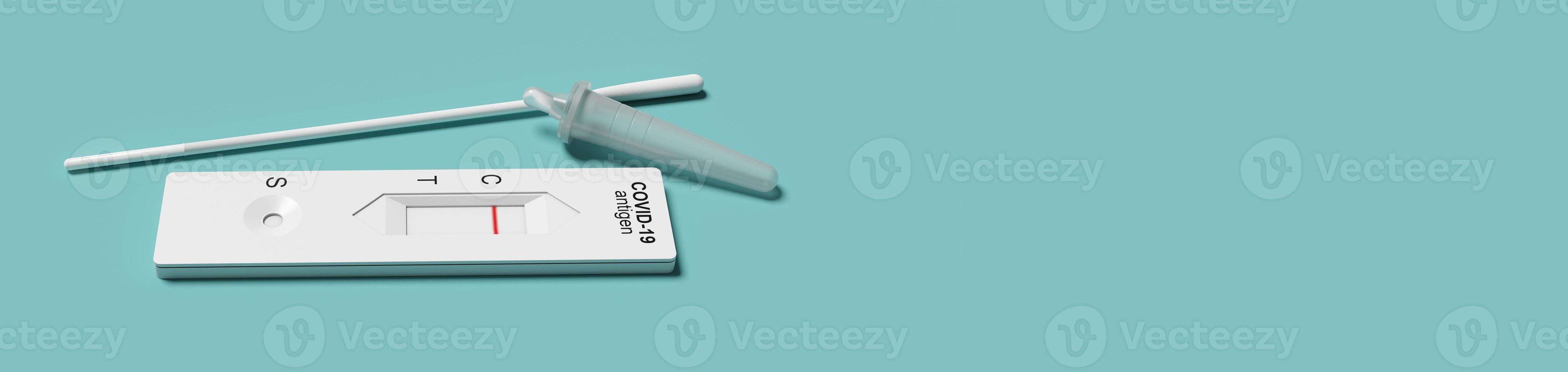 Negative test result by using rapid test device for COVID-19. 3d illustration photo