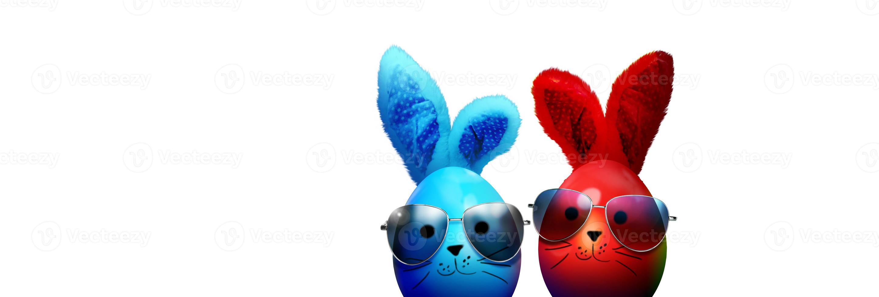 Beautiful Easter background with colorful Easter eggs photo