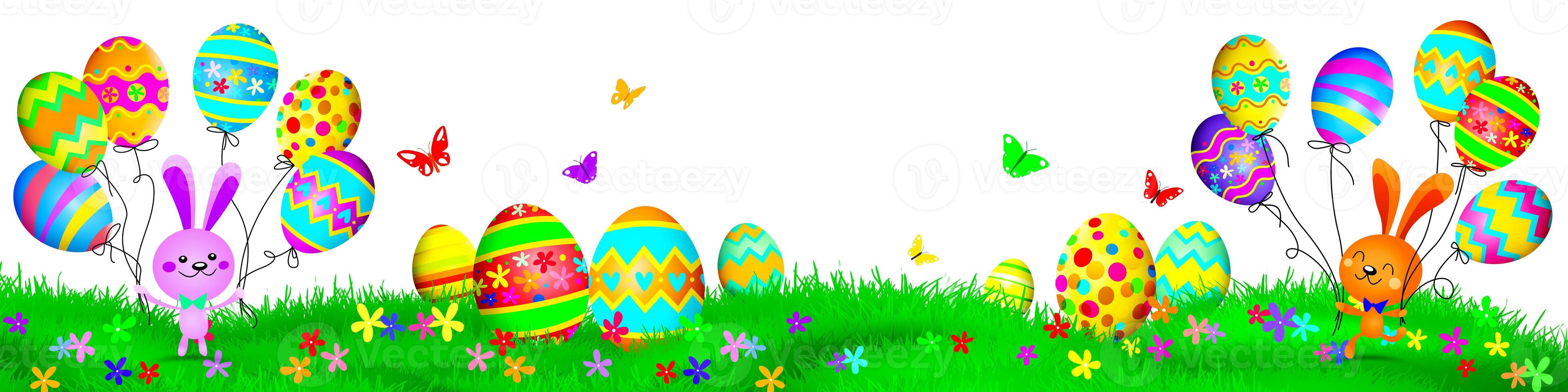 Funny Easter bunny. Happy Easter holiday concept. 3d illustration photo