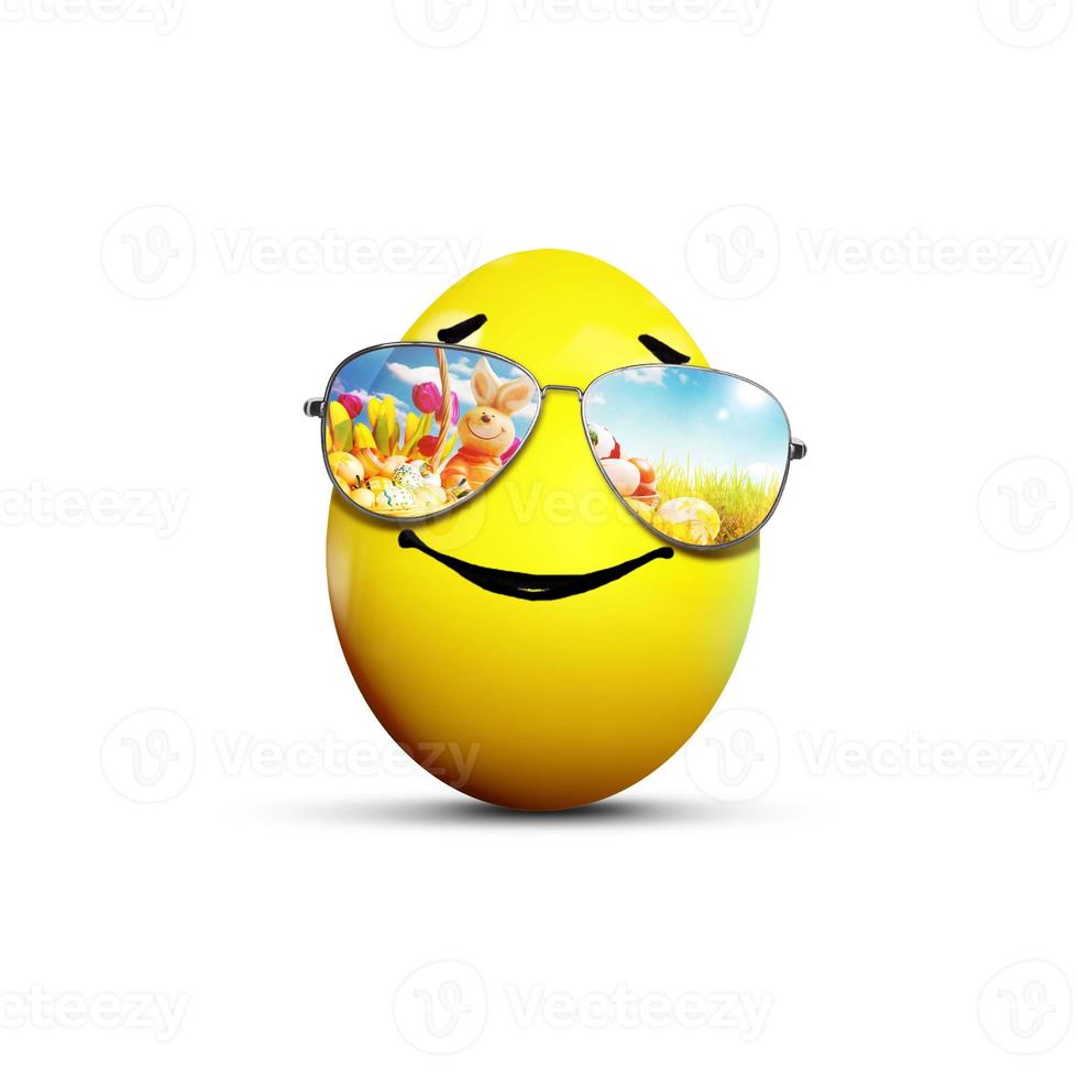 Beautiful Easter background with colorful Easter eggs photo