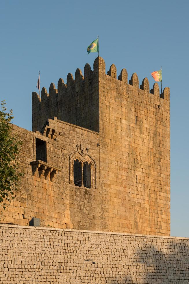 Close up of the castle tower at Belmonte. Beautiful evening light. Portugal photo