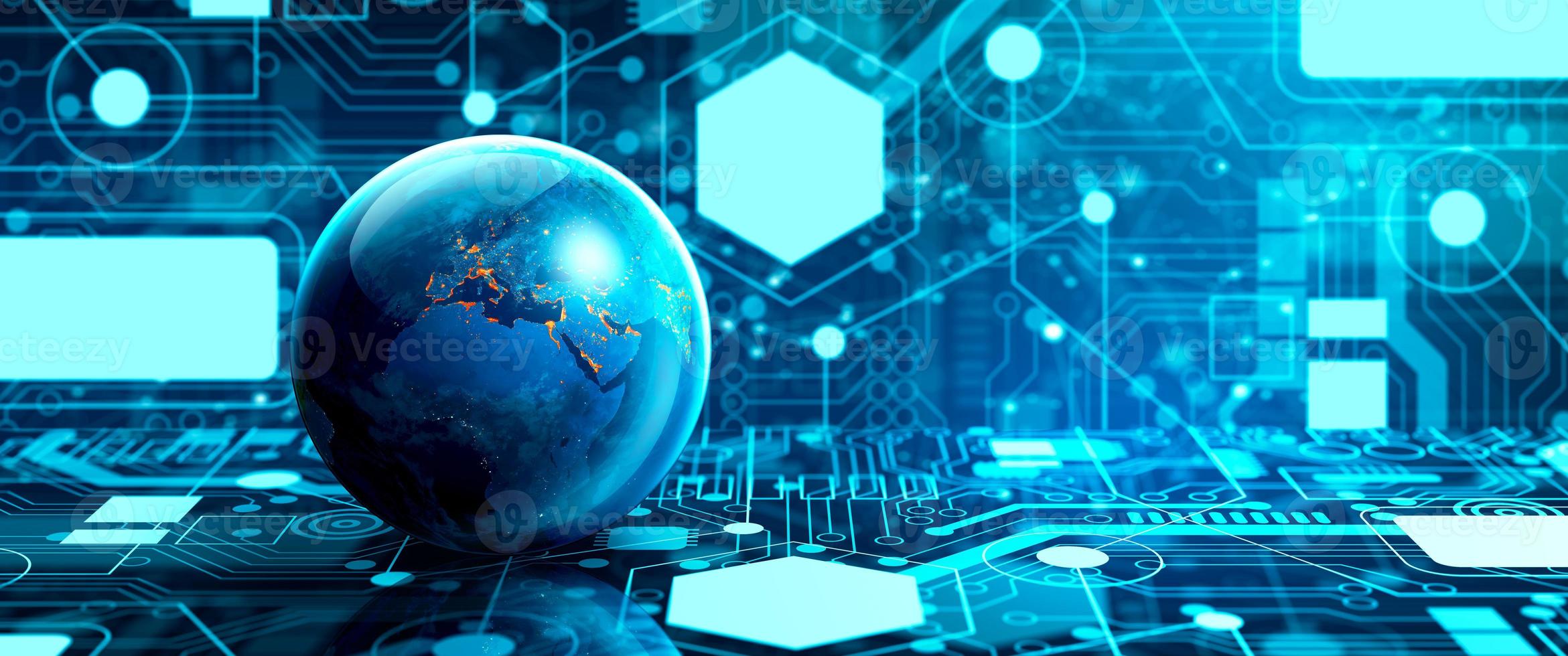 Global Business and Network connection concept. Elements furnished by NASA. photo