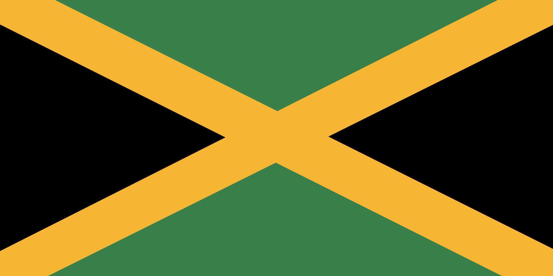 Jamaica flag. Official colors and proportions. National Jamaica flag. vector