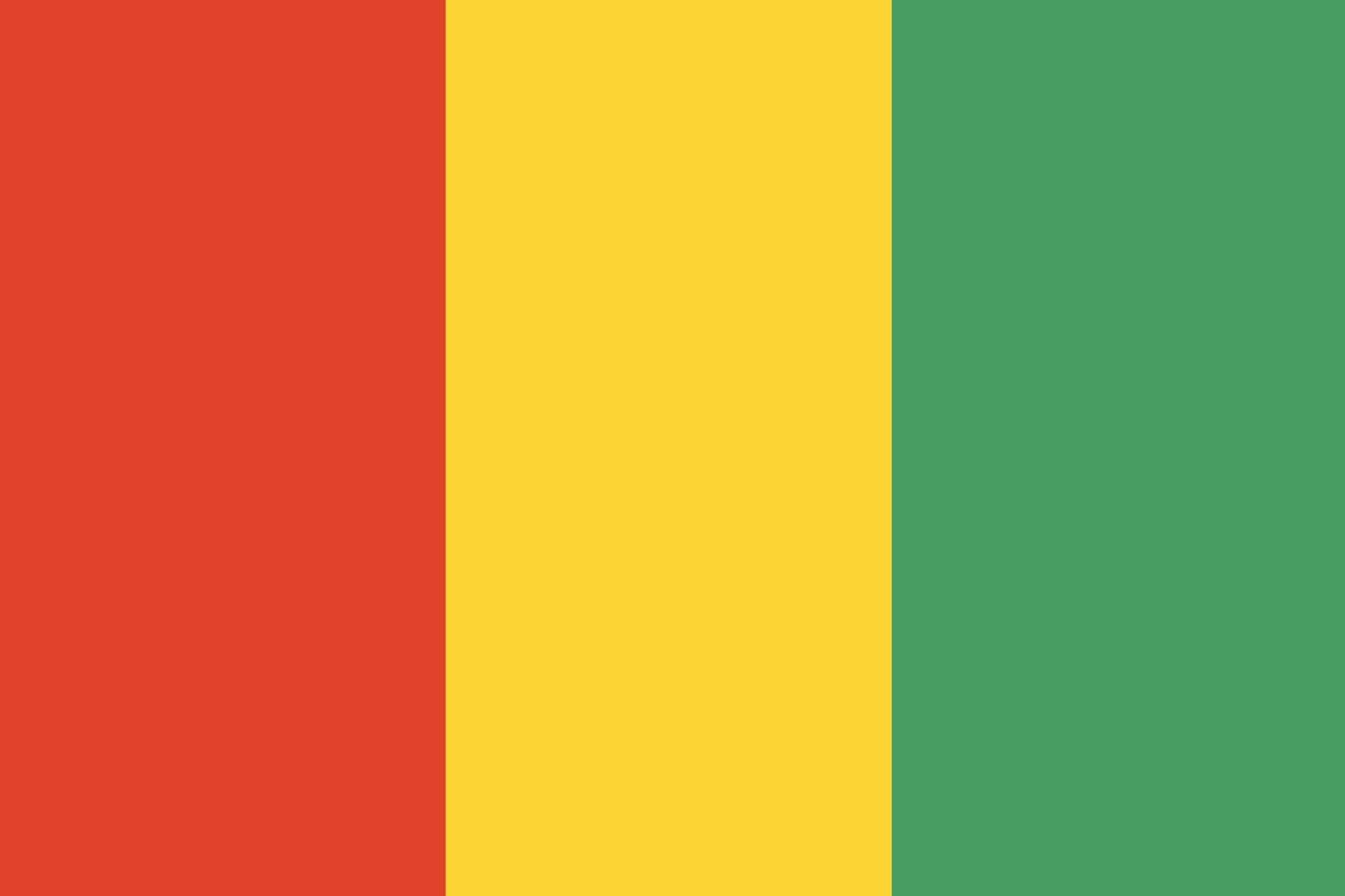 Guinea flag. Official colors and proportions. National Guinea flag. vector