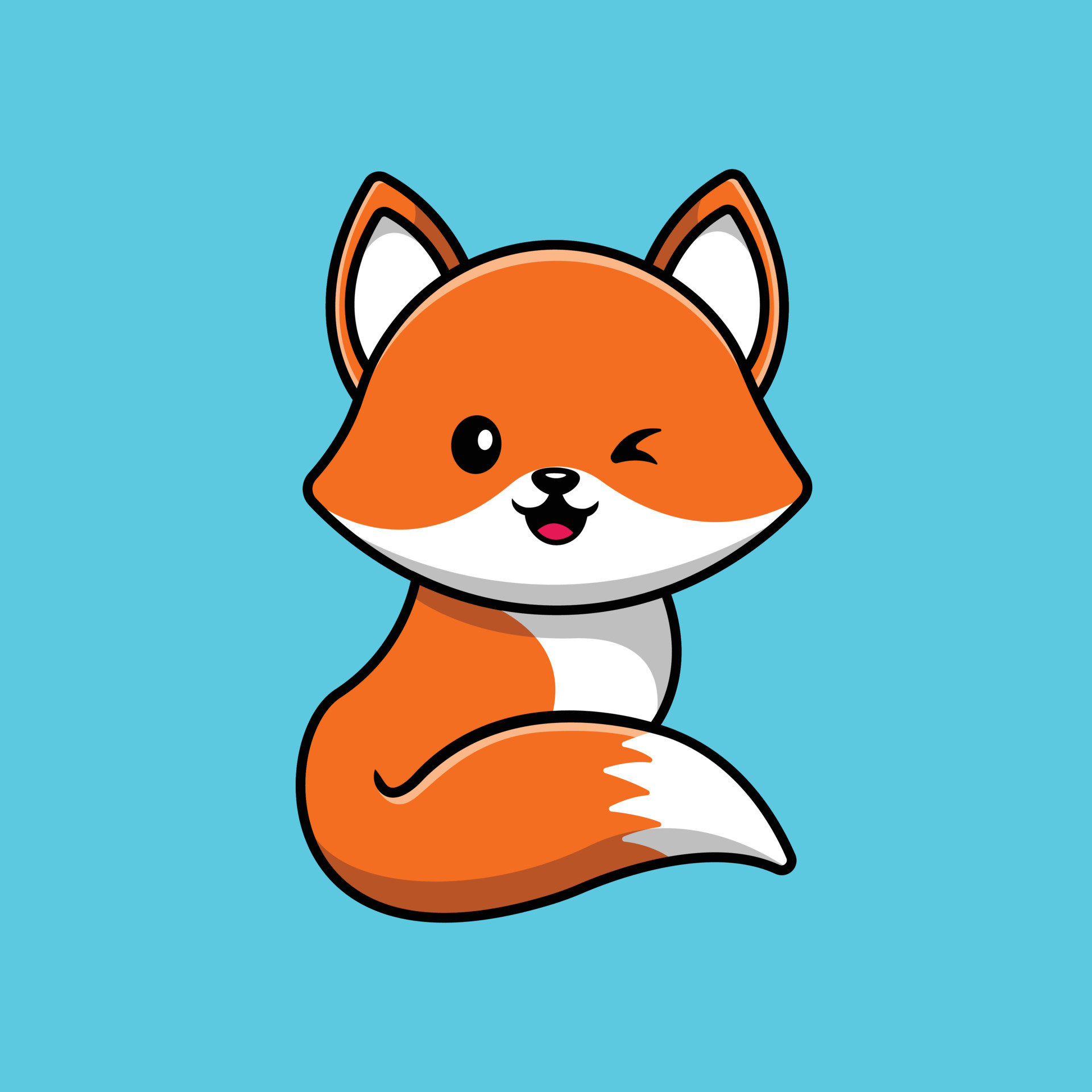 Cute Fox Sitting Cartoon Vector Icon Illustration. Animal Icon Concept  Isolated Premium Vector. Flat Cartoon Style 6711101 Vector Art at Vecteezy