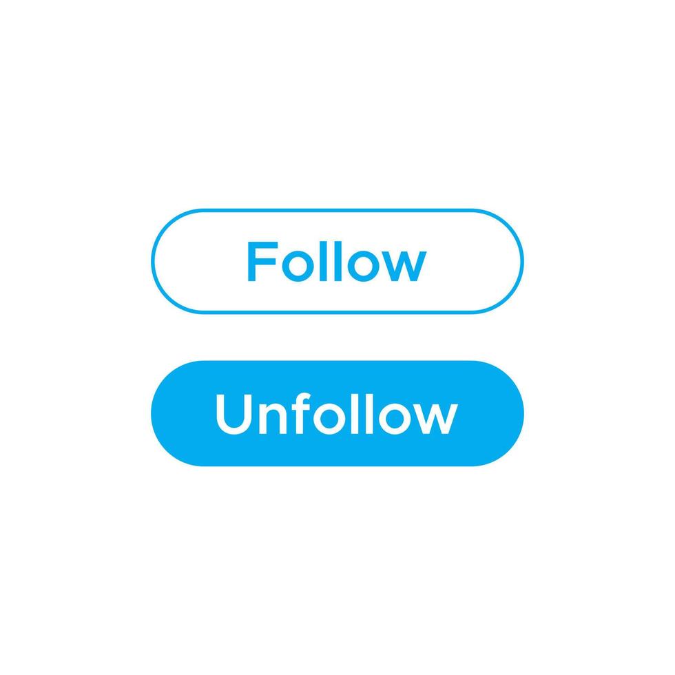 Follow and Unfollow Button Icon of Social Media vector
