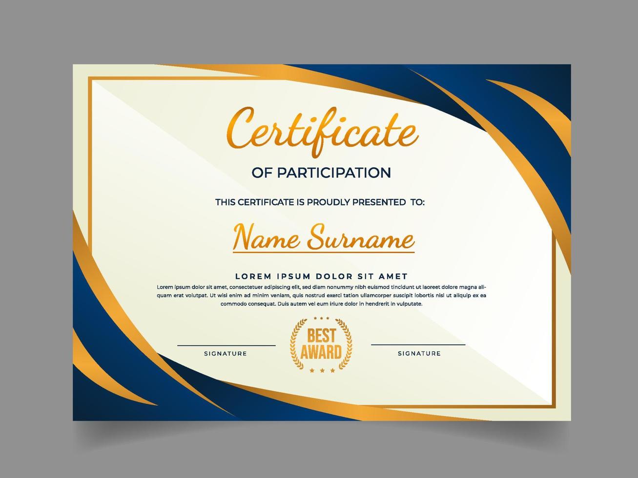 Seminar Certificate Template vector