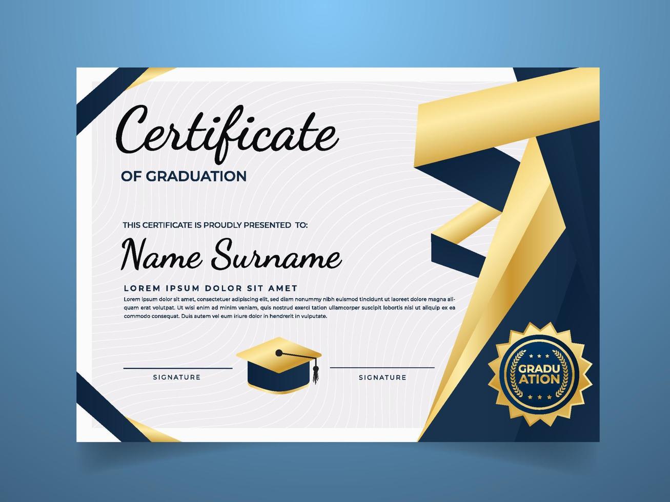 Graduation Certificate Template vector