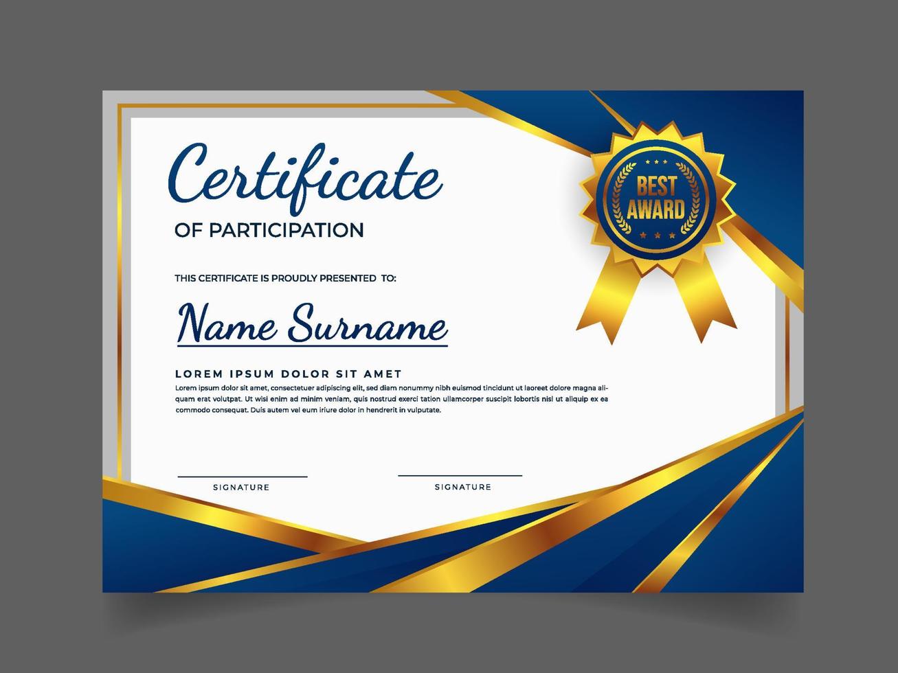 Seminar Certificate Template vector