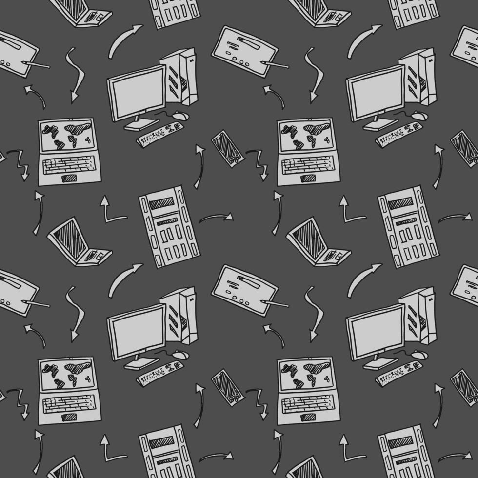 worldwide internet network computer seamless pattern vector