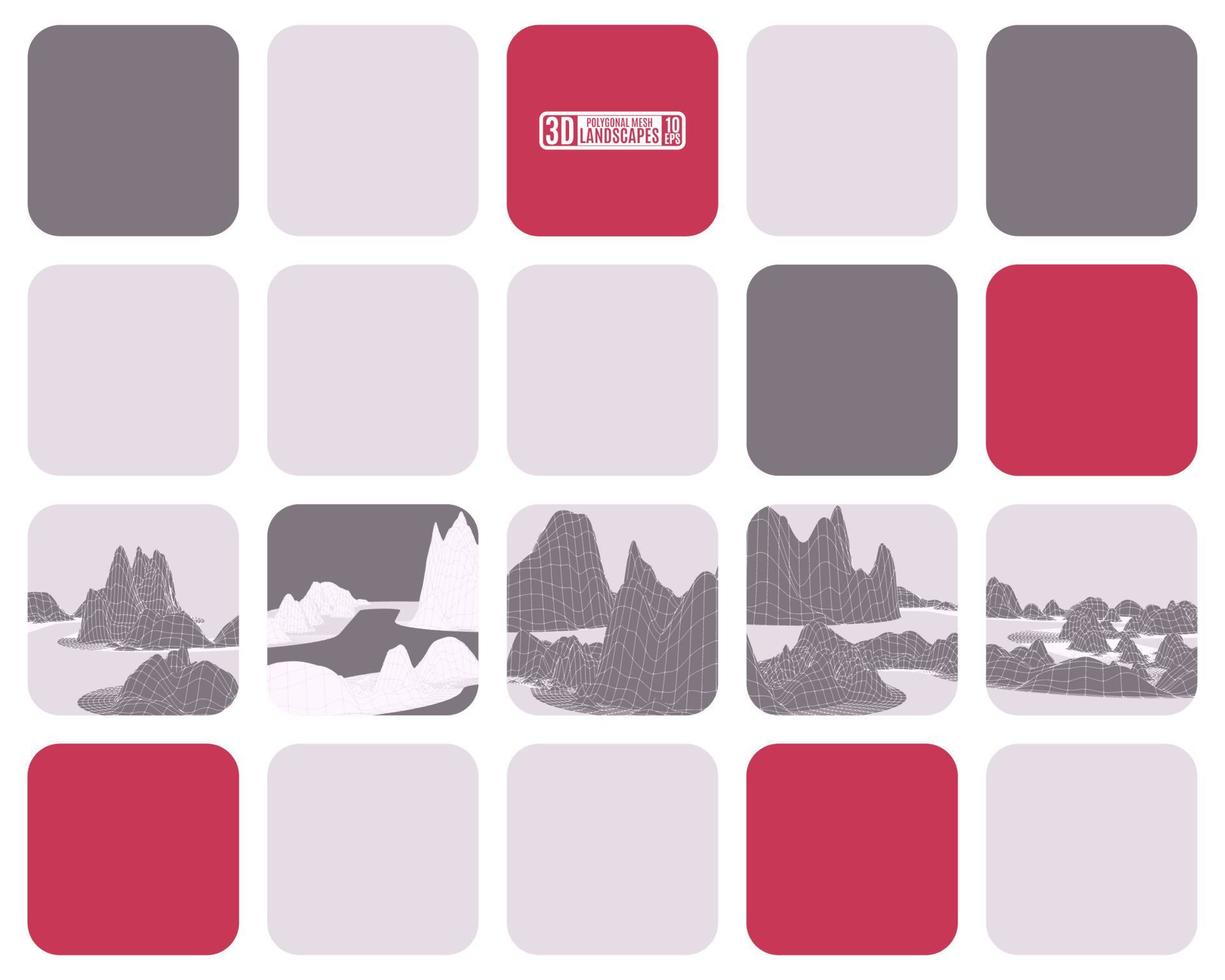 bright abstraction mosaic polygonal landscape purple vector
