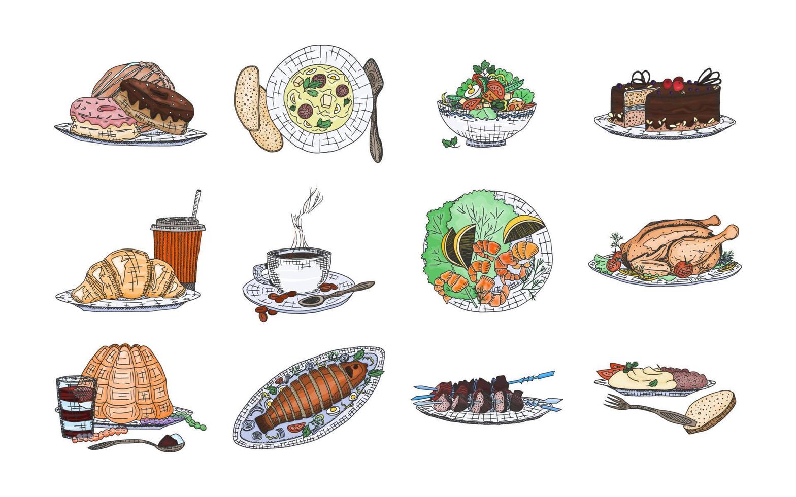 culinary masterpieces on a plate from the chef vector