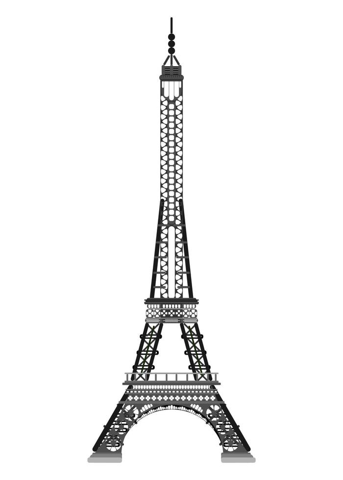 dibujo sencillo de la torre eiffel de paris. estilo plano vector