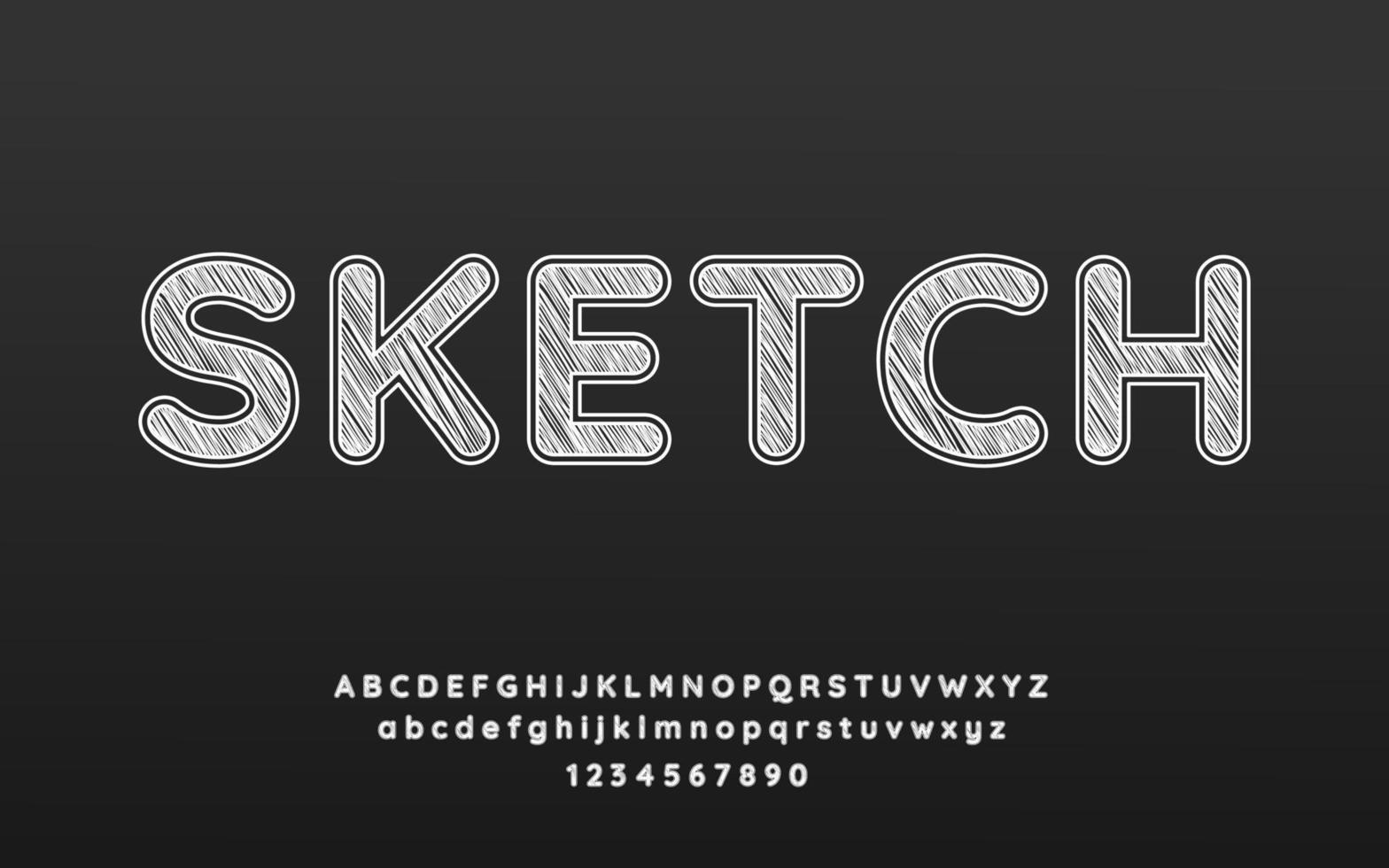 text effect with sketch texture vector