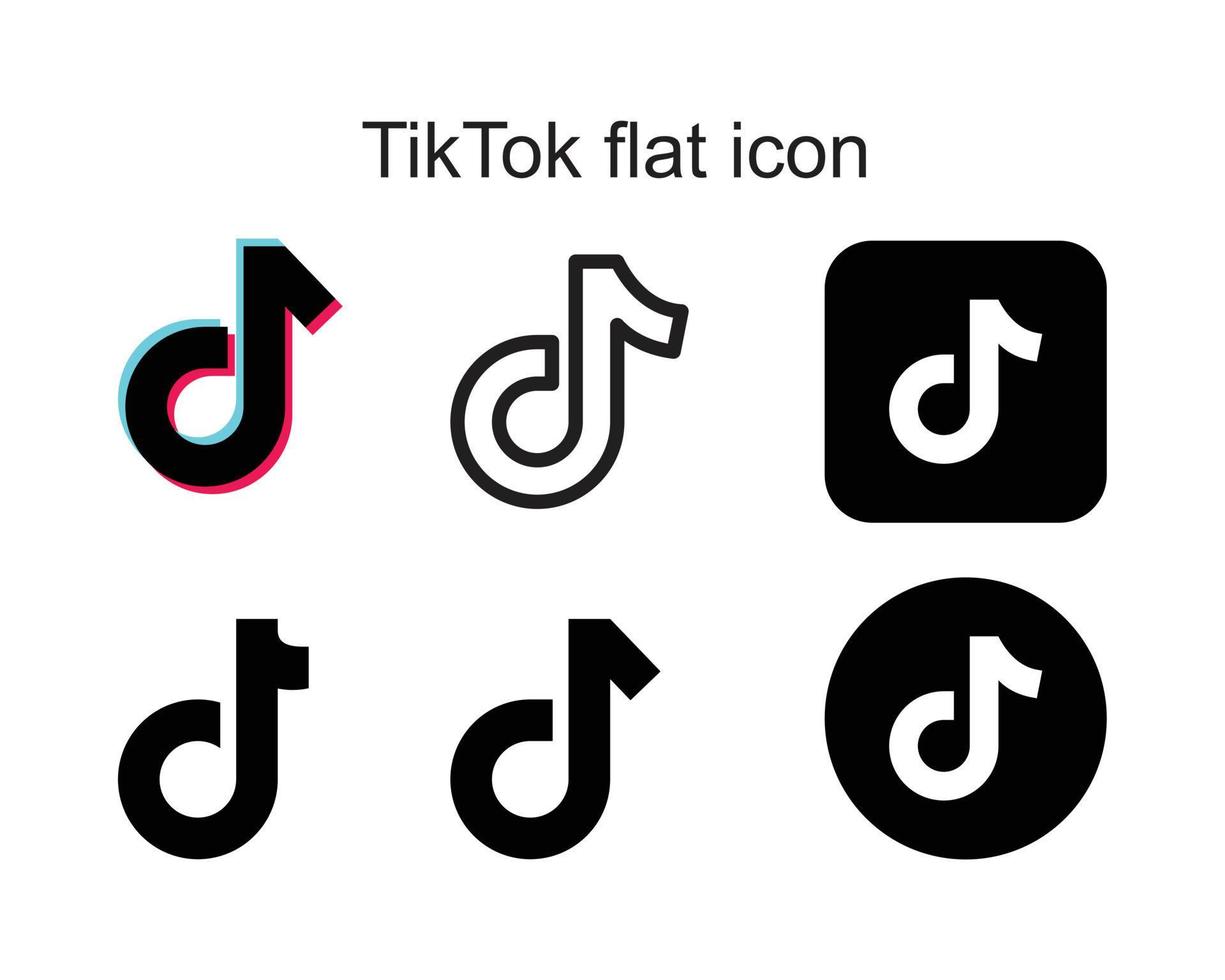Tik Tok flat Icon template black color editable. Tik Tok flat Icon symbol Flat vector illustration for graphic and web design.