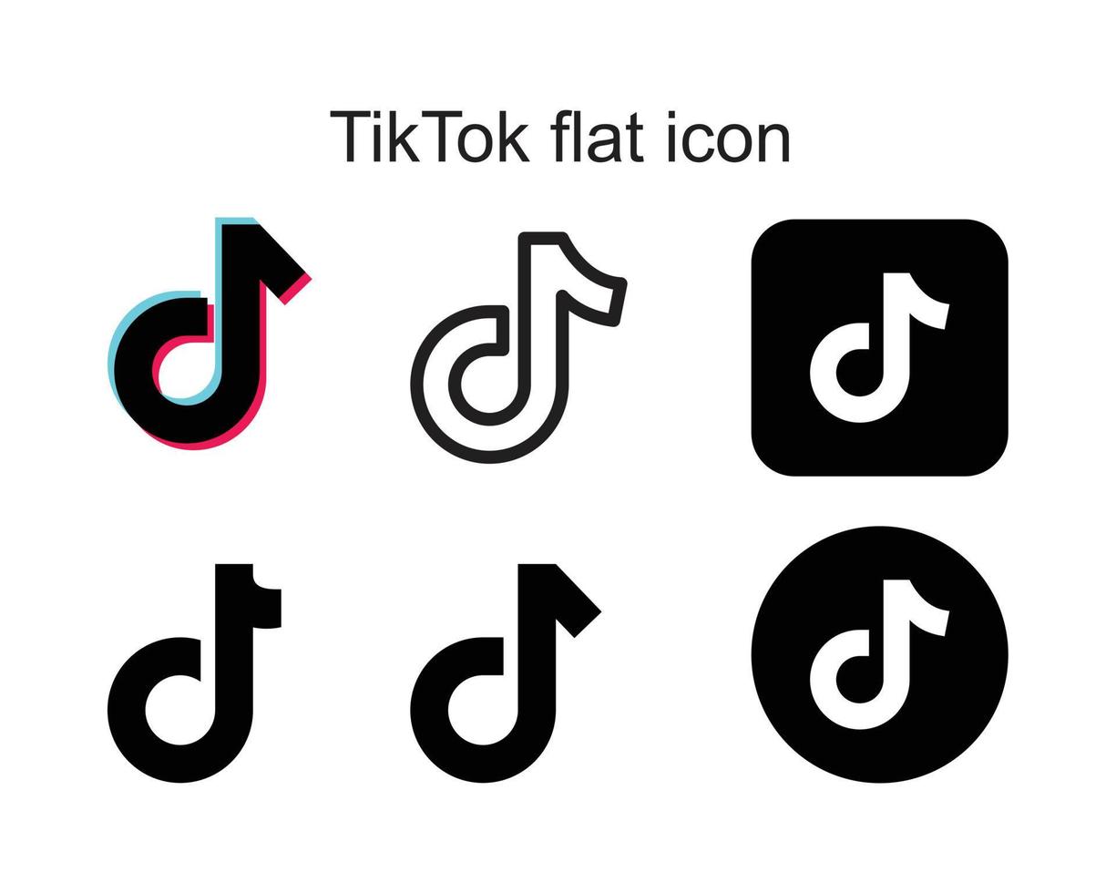 plantilla de icono plano tik tok color negro editable. tik tok símbolo de icono plano ilustración vectorial plana para diseño gráfico y web. vector