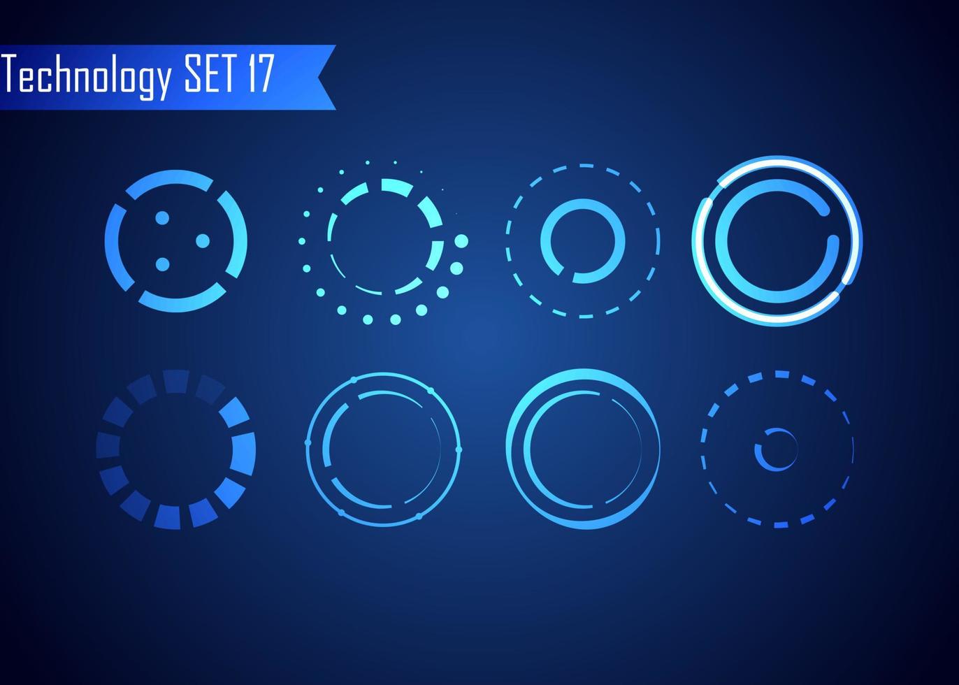 Set of Circle Abstract Digital Technology UI Futuristic HUD Virtual Interface Elements Sci- Fi Modern for Theme Technology, Game Control,  Elements of Background Hi-tech or Design vector