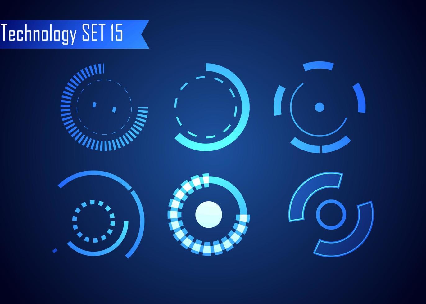 Set of Circle Abstract Digital Technology UI Futuristic HUD Virtual Interface Elements Sci- Fi Modern for Theme Technology, Game Control,  Elements of Background Hi-tech or Design vector