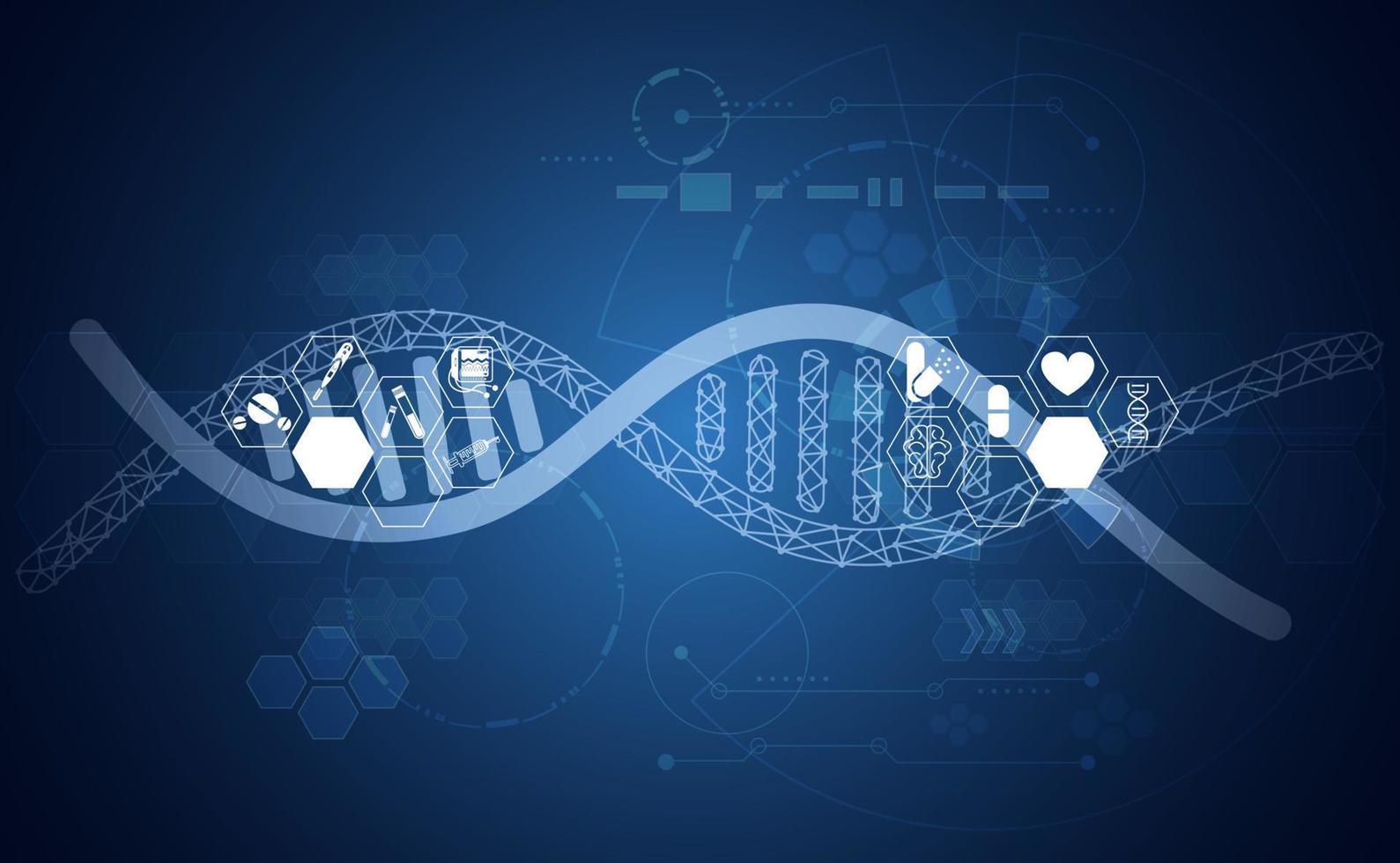 icono de salud abstracto concepto de ciencia y medicina médica digital innovación tecnología estructuras moleculares químicas vector