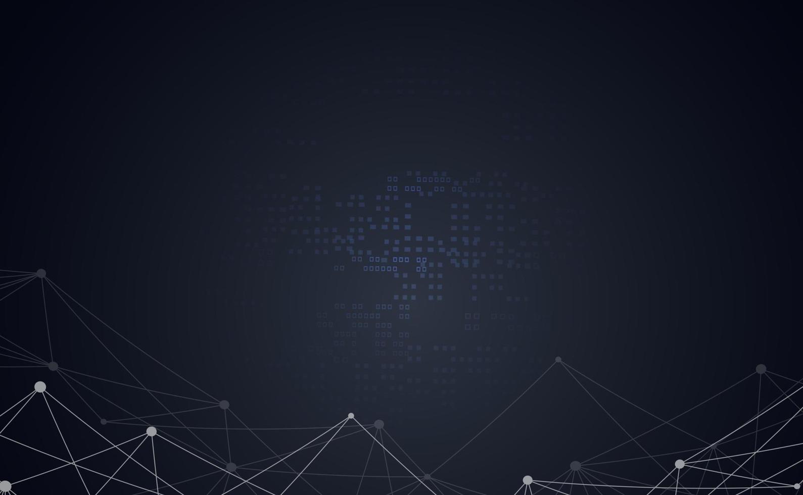 Abstract business connecting dots and lines futuristic network polygonal shape space low poly dark triangular wallpaper. vector