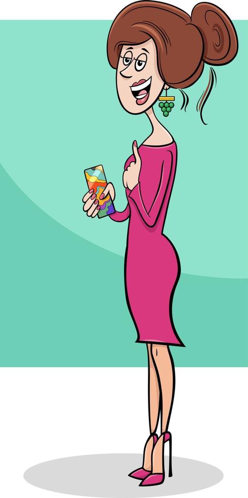 funny pretty young woman cartoon character vector