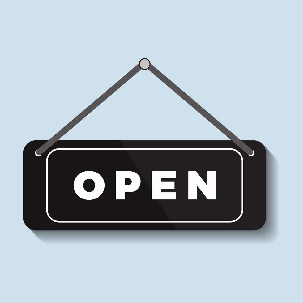 Open hanging sign vector illustration copy