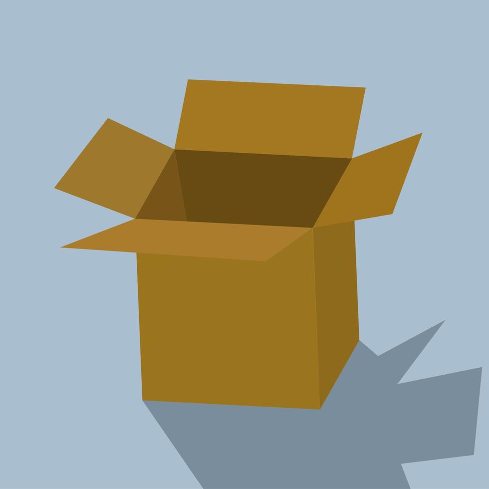 Cardboard box open vector illustration