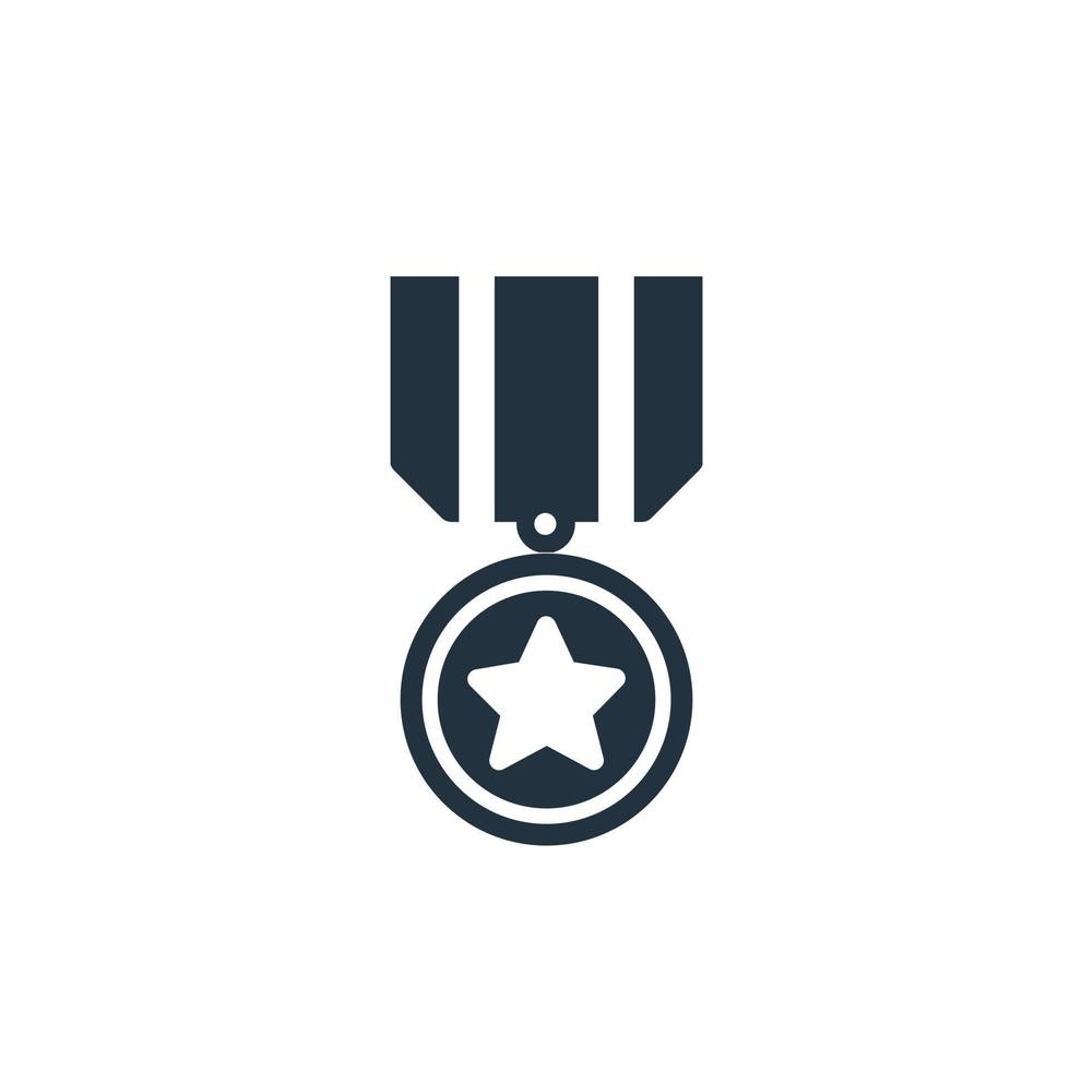 vector de icono de medalla en estilo plano moderno aislado en fondo blanco. diseño de medallas o símbolos de premios para aplicaciones web y móviles. ilustración vectorial