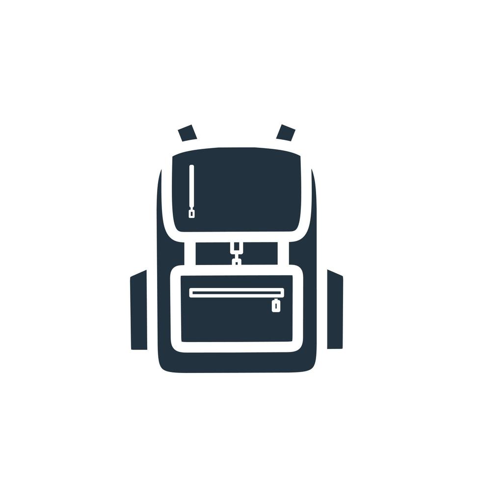 backpack icon vector in trendy flat style isolated on white background. School bag symbol design for web and mobile app. Vector illustration