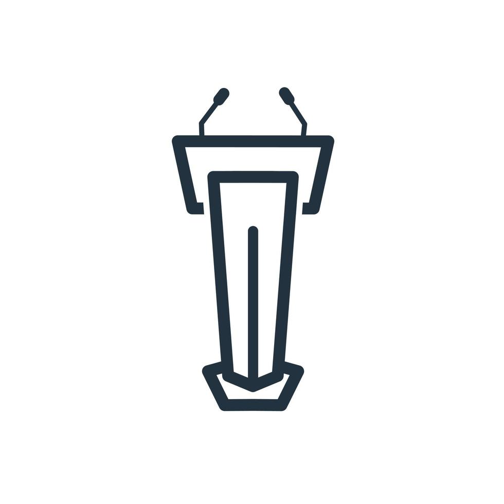 Grandstand line icon. isolated on a white background. podium symbol for web, mobile apps and can be used also for topics like speeches, presenters. vector