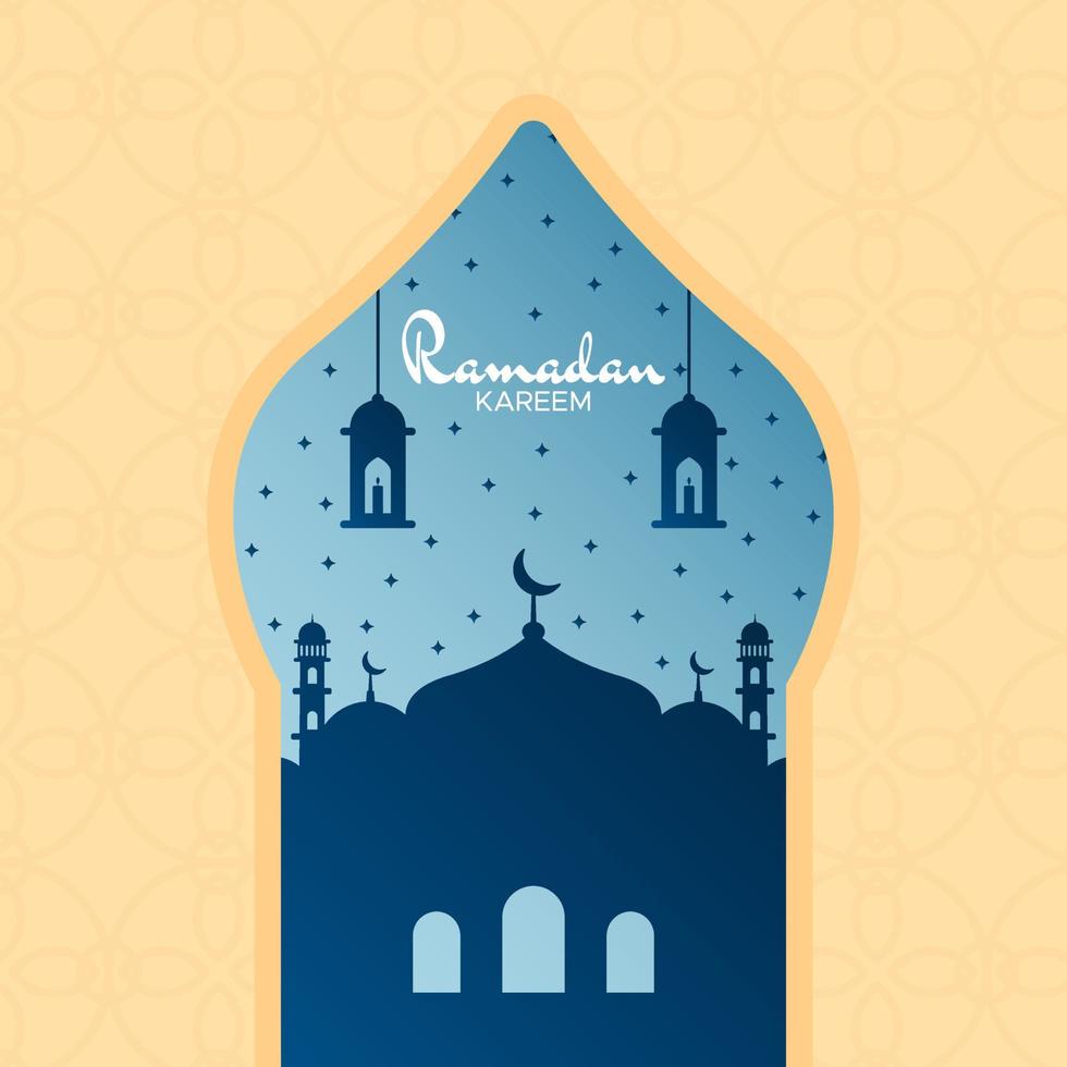 Illustration vector graphic of Ramadan Blessing. Perfect for Ramadan content, template, layout.