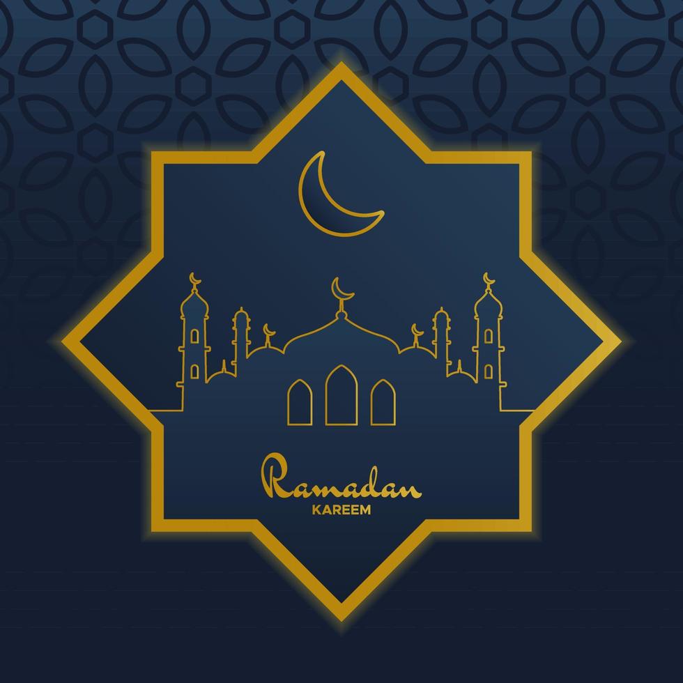 Illustration vector graphic of Ramadan Kareem. Perfect for Ramadan content, template, layout.