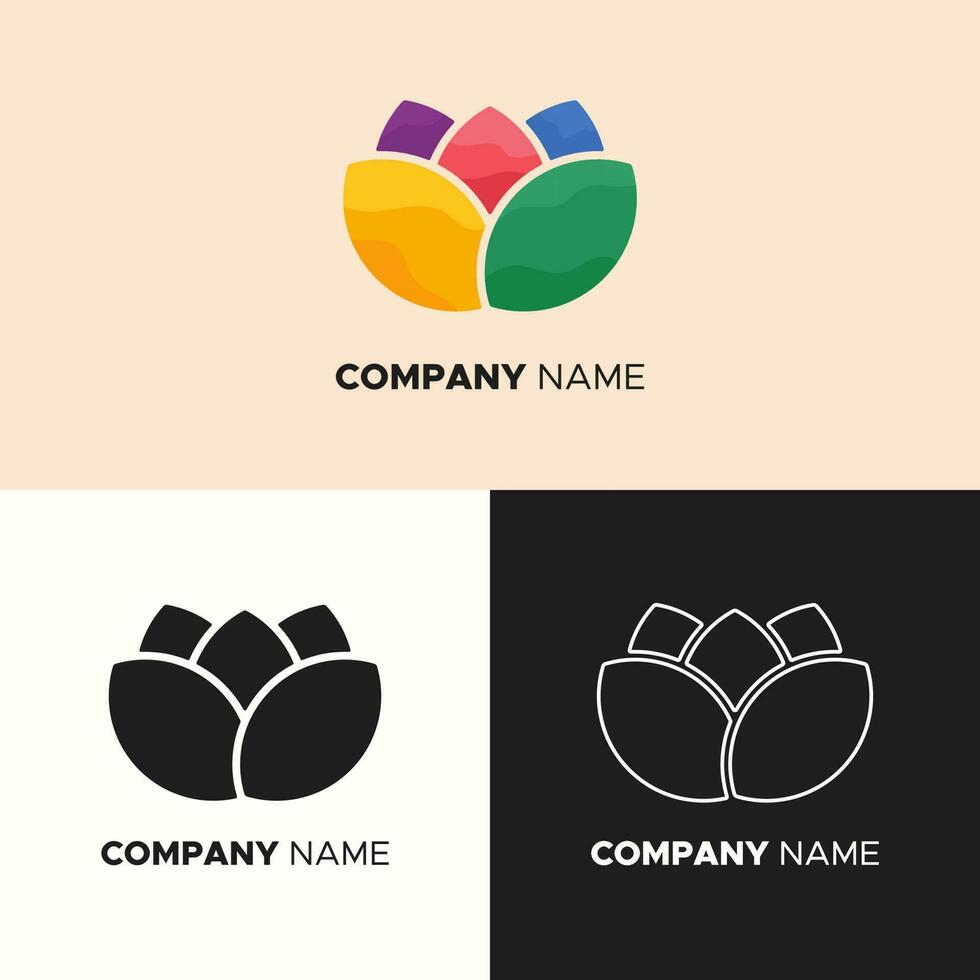 Illustration vector graphic of Logo with Flower Shape. Perfect for company logo, institution logo, etc