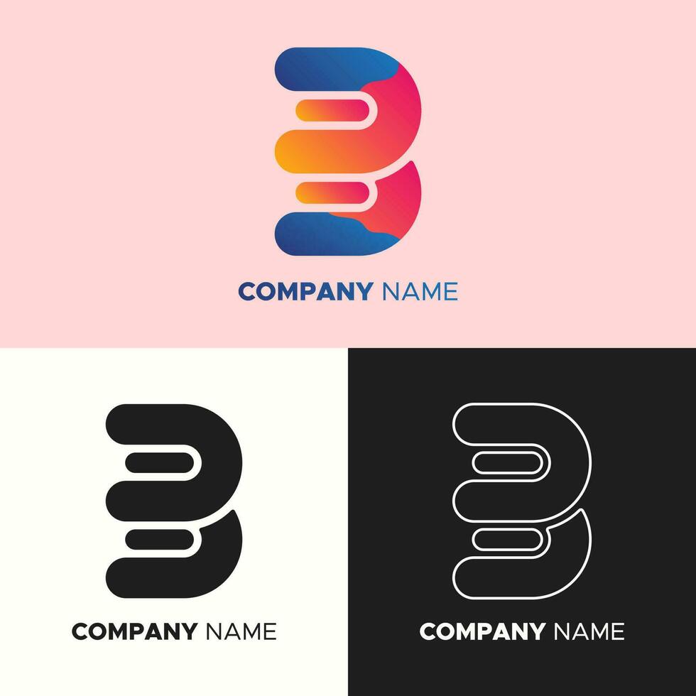 Illustration vector graphic of Logo with B Shape. Perfect for company logo, institution logo, etc