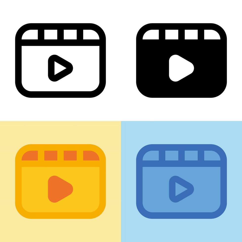 gráfico vectorial ilustrativo del icono de vídeo. perfecto para interfaz de usuario, nueva aplicación, etc. vector