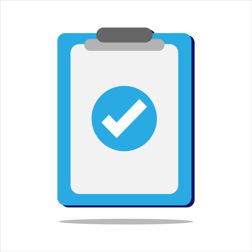Check mark icon. Approvement concept. Document, file, clipboard, checklist. Vector illustration.