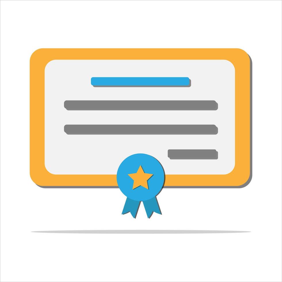 Vector certificate icon. Achievement, award, grant, diploma concepts. Vector illustration.