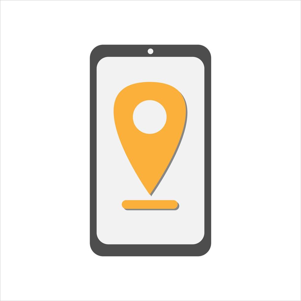 Cartoon style minimal city map navigation smartphone icon. mobile app interface, geolocation, concept. vector