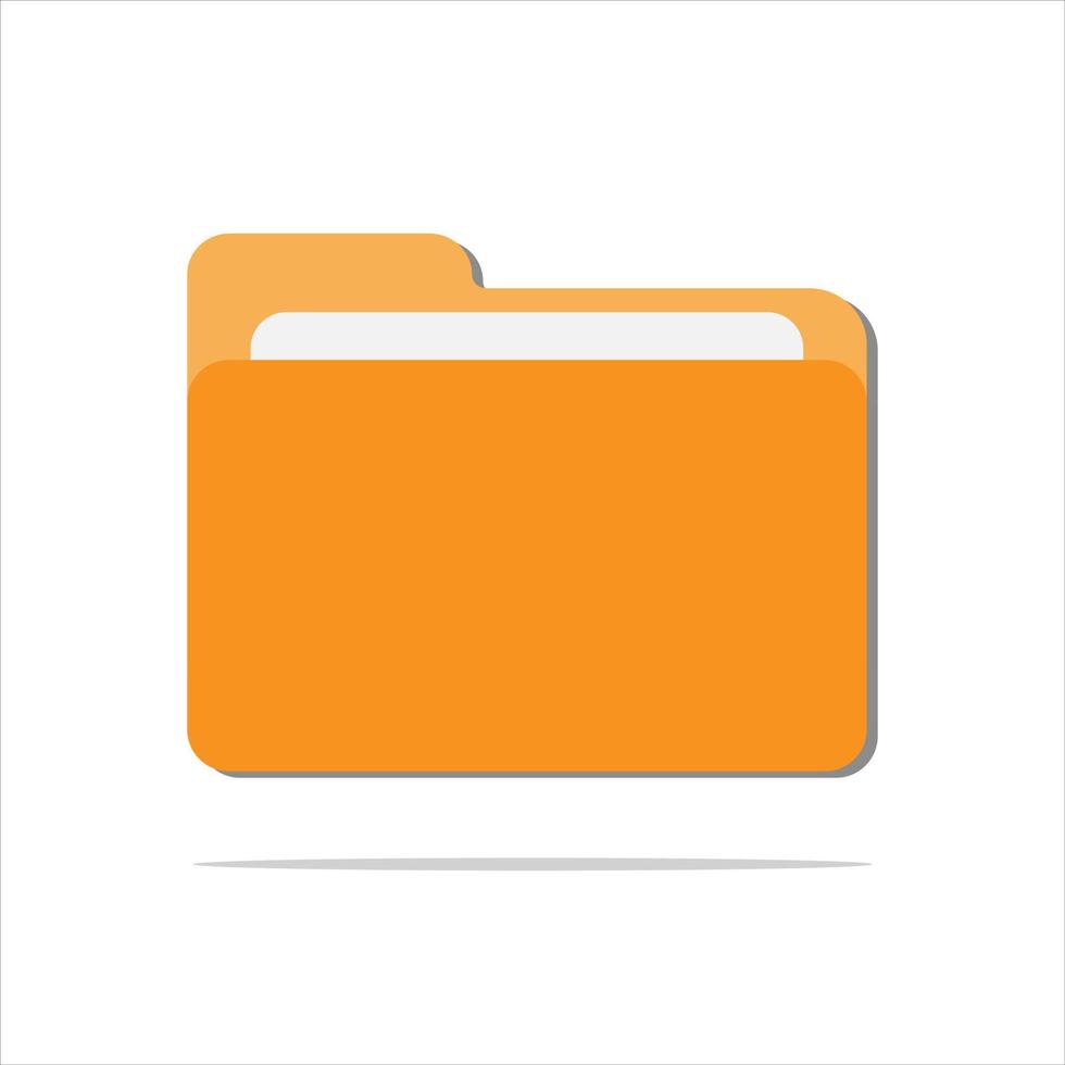 Cartoon style minimal folder with files, paper icon. File management concept. vector