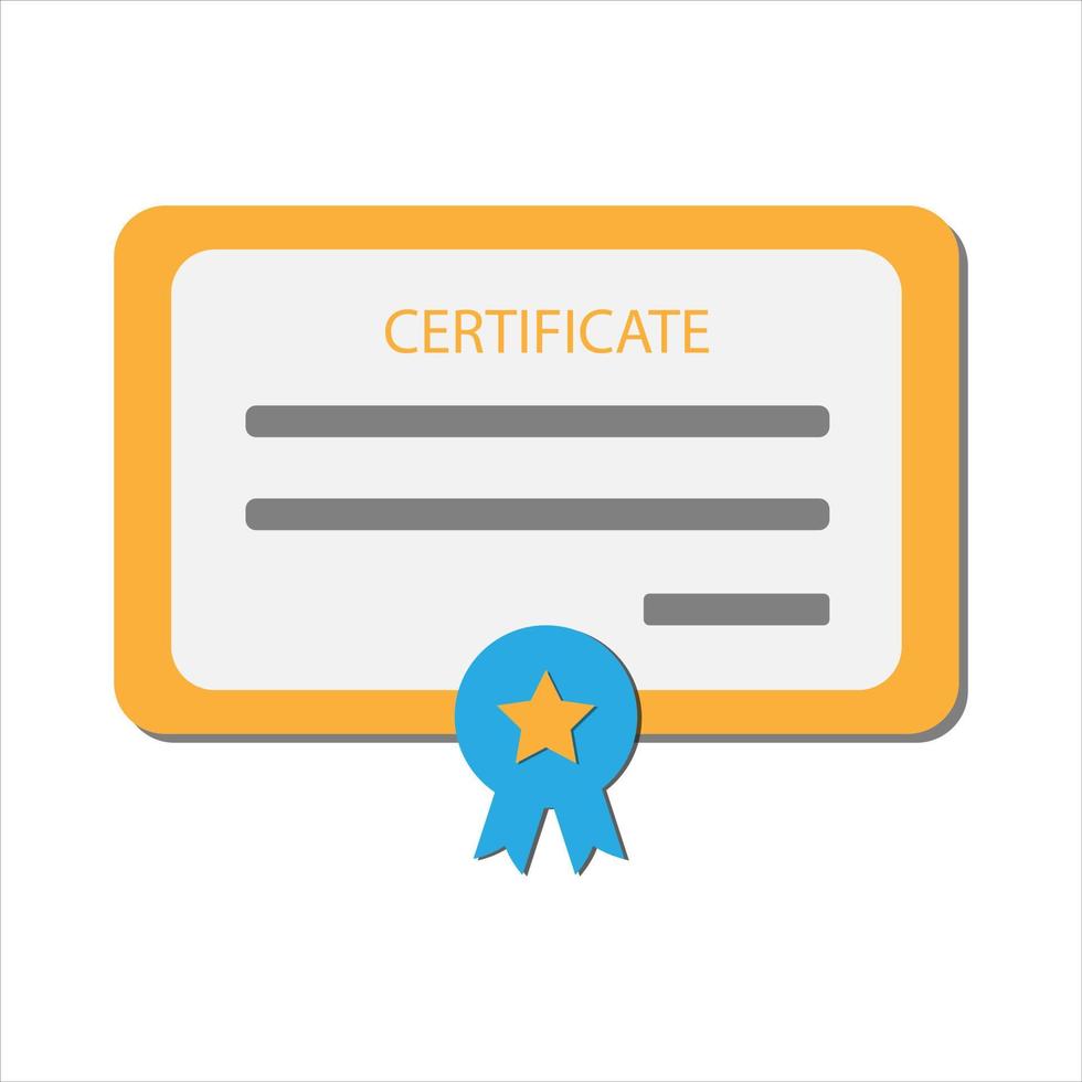 Vector certificate icon. Achievement, award, grant, concepts. Vector illustration.