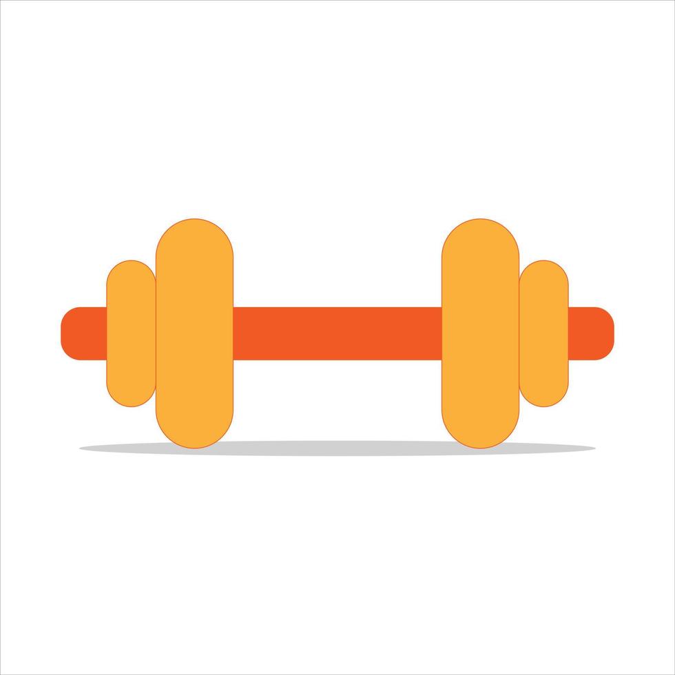 Sports dumbbell for training exercise. Gym equipment. Flat vector icon. Cartoon minimal style.