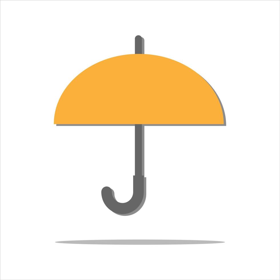 Orange umbrella. Vector icon. Cartoon minimal style