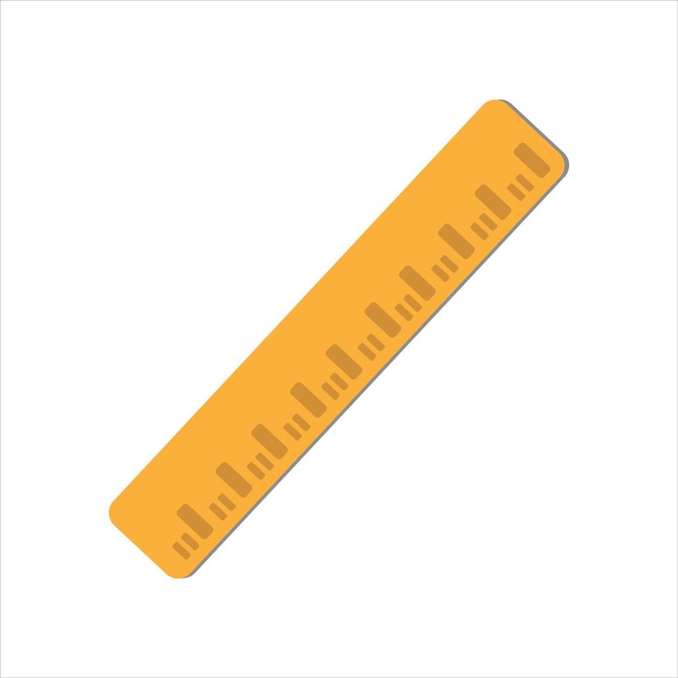 Straight ruler icon. Cartoon minimal icon. Flat vector illustration