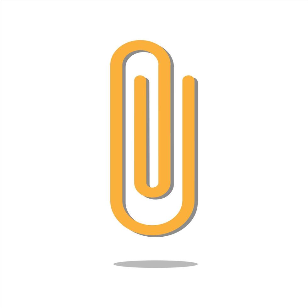 Paper clip. Vector icon. Cartoon minimal style.