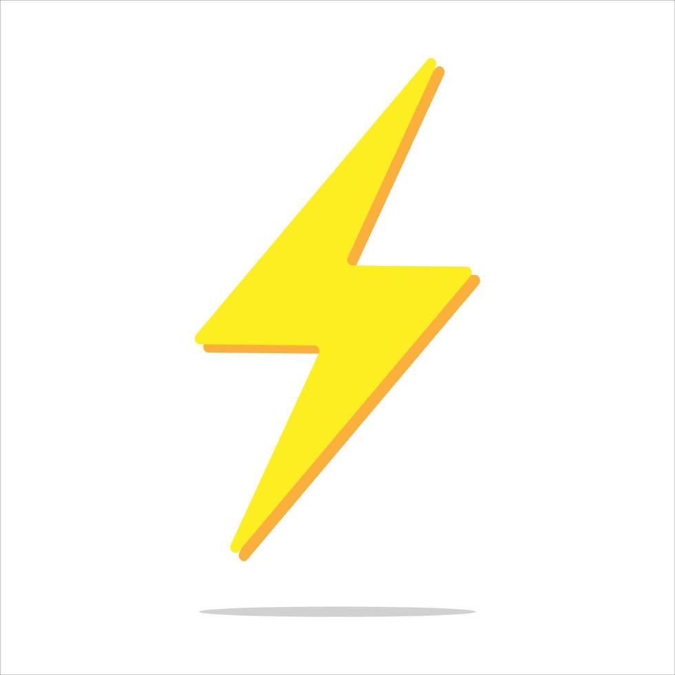 trueno naranja amarillo y flash de iluminación de pernos. icono de vectores estilo minimalista de dibujos animados